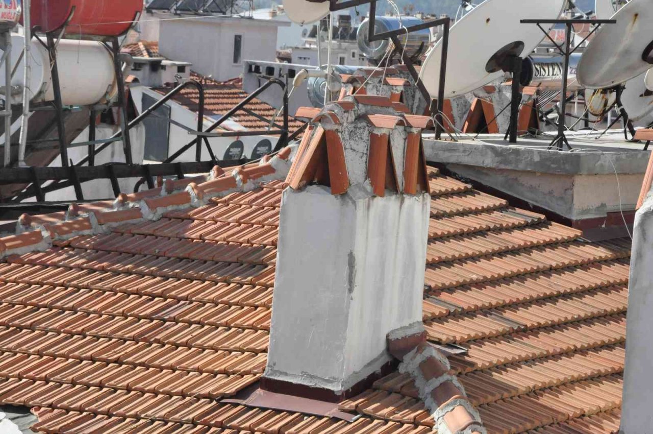 Muğla bacaları şekli sayesinde tütmeyi engelliyor