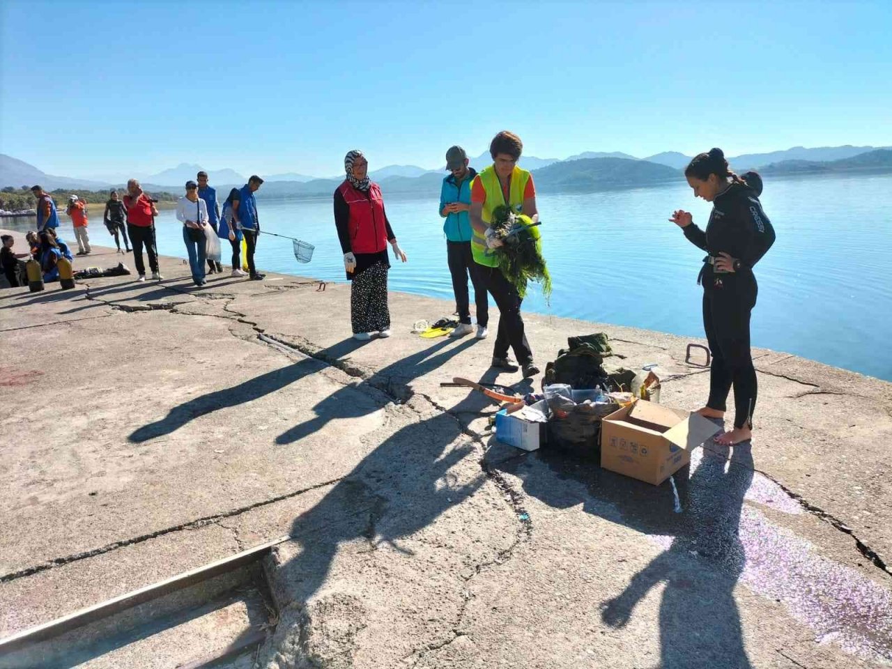 Köyceğiz Gölü dip temizliği yapıldı