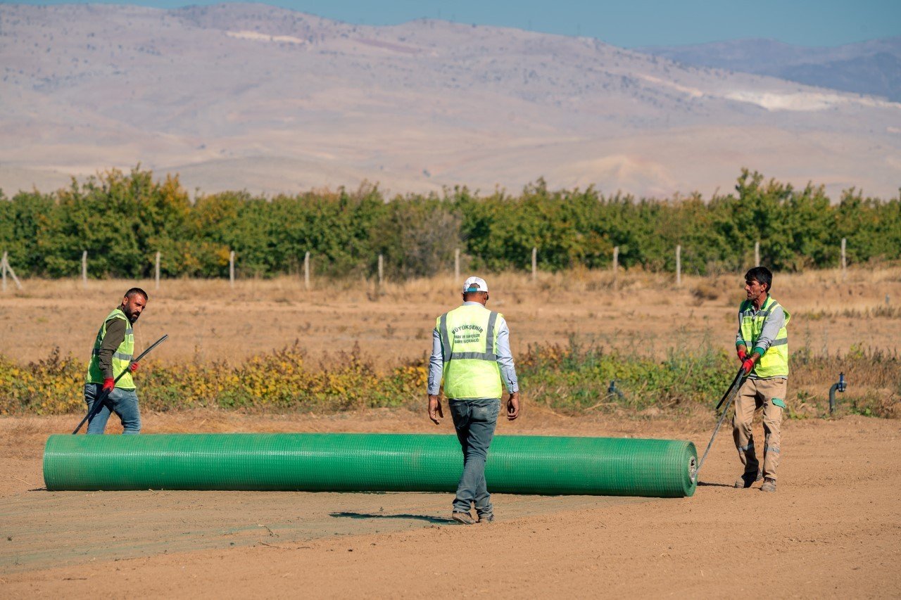 Malatya Büyükşehir, 300 bin metrekare alanda çim ve fidan üretiyor