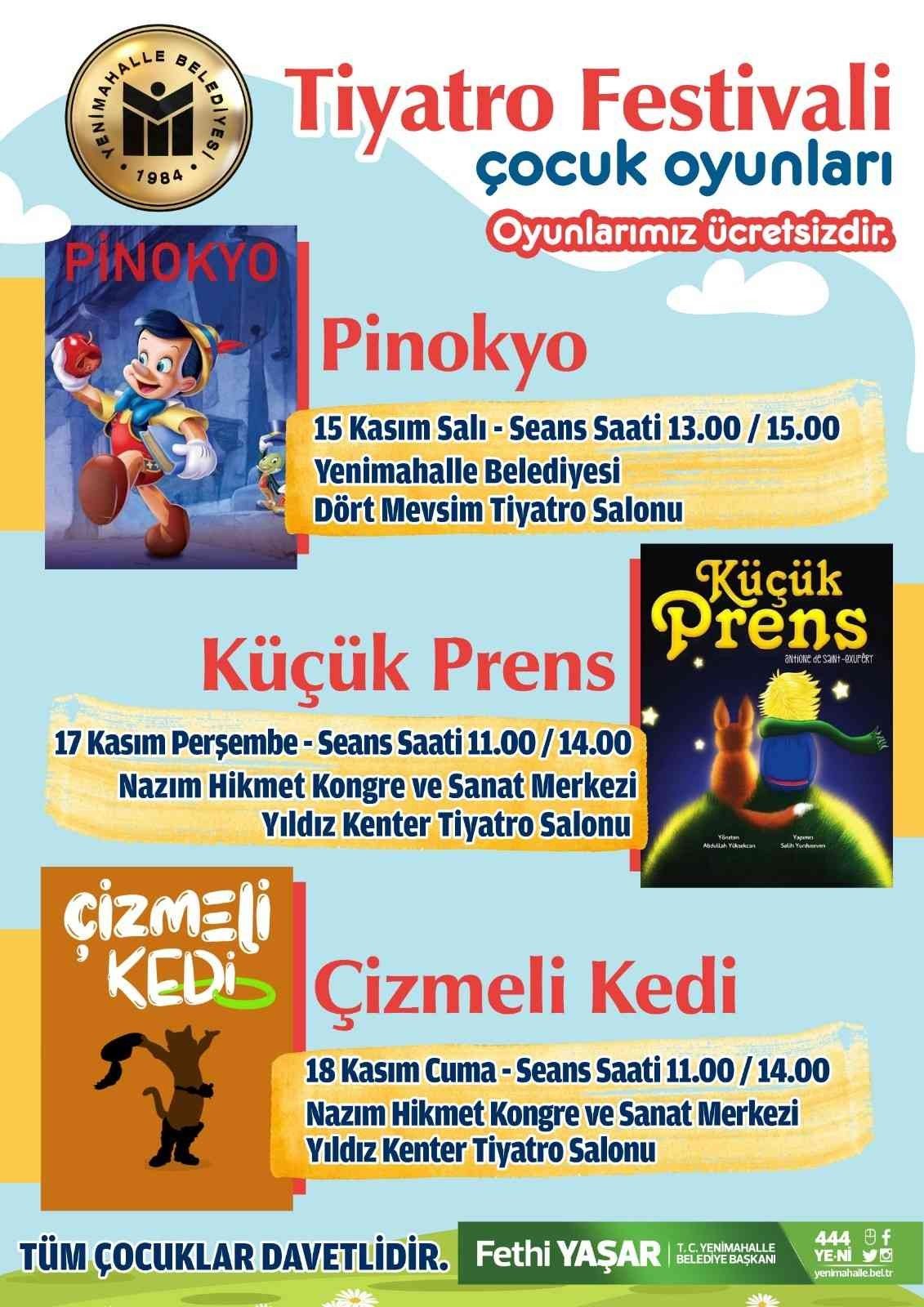 Yenimahalle’de Çocuk Tiyatro Festivali başlıyor