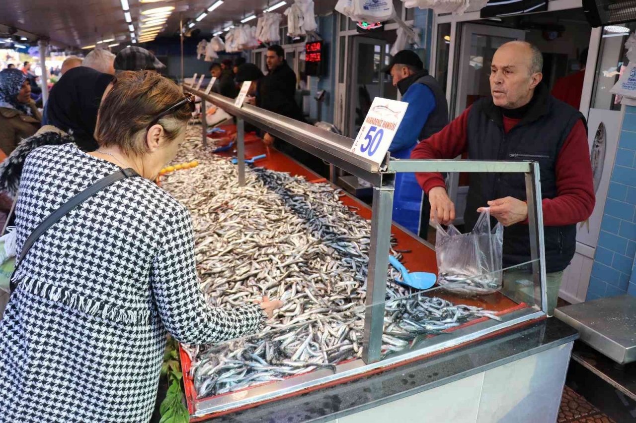 Bolu’da balık tezgahları palamut ve hamsiyle doldu