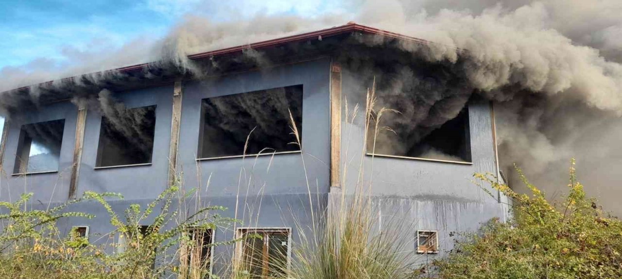 Kullanılmayan 2 katlı binada yangın