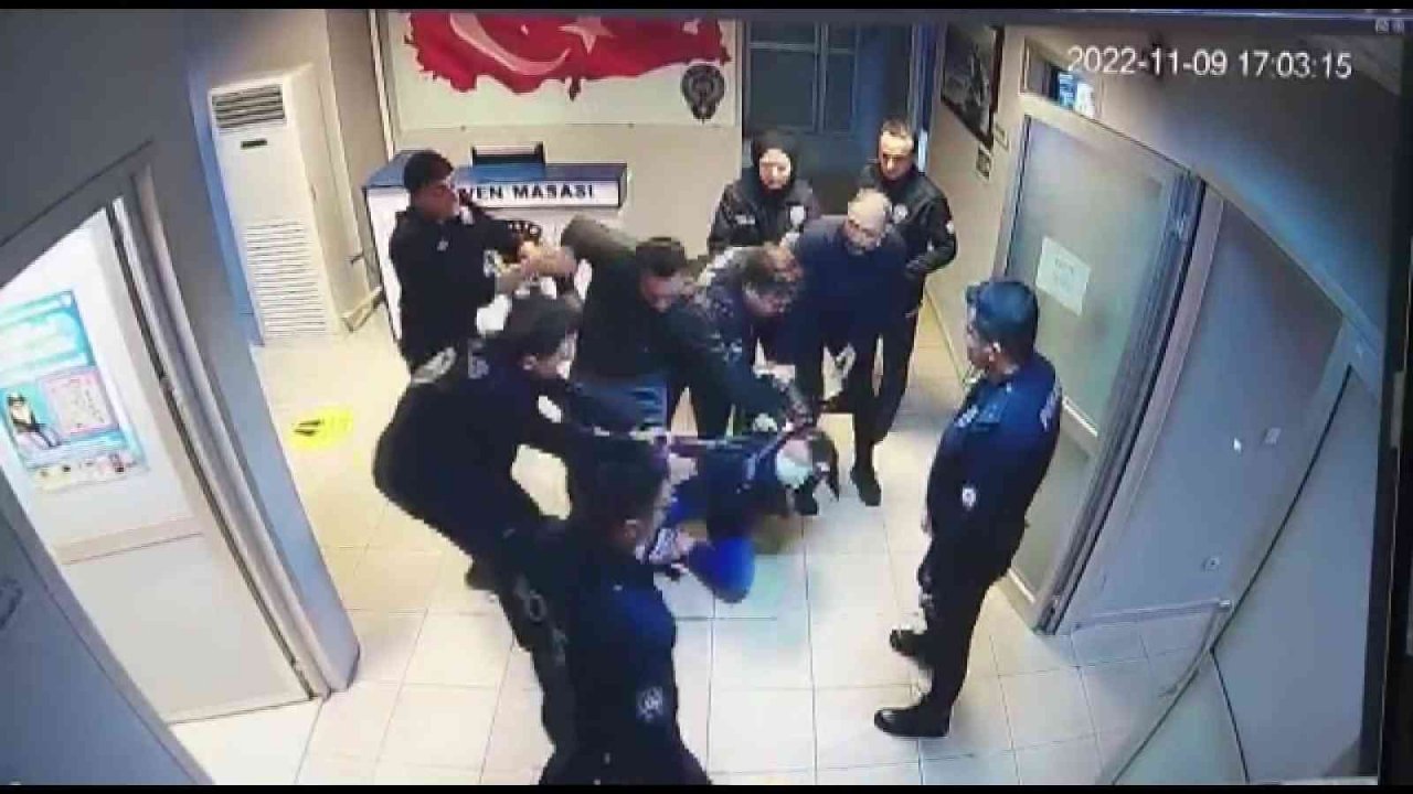 Emre Aşık’ın eski eşi Yağmur Sarnıç’ın Maltepe’de polis merkezini birbirine kattığı anlar kamerada