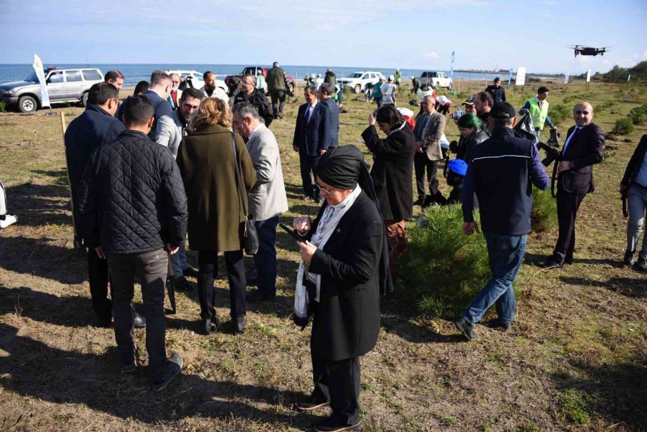 300 fıstık çamı toprakla buluştu