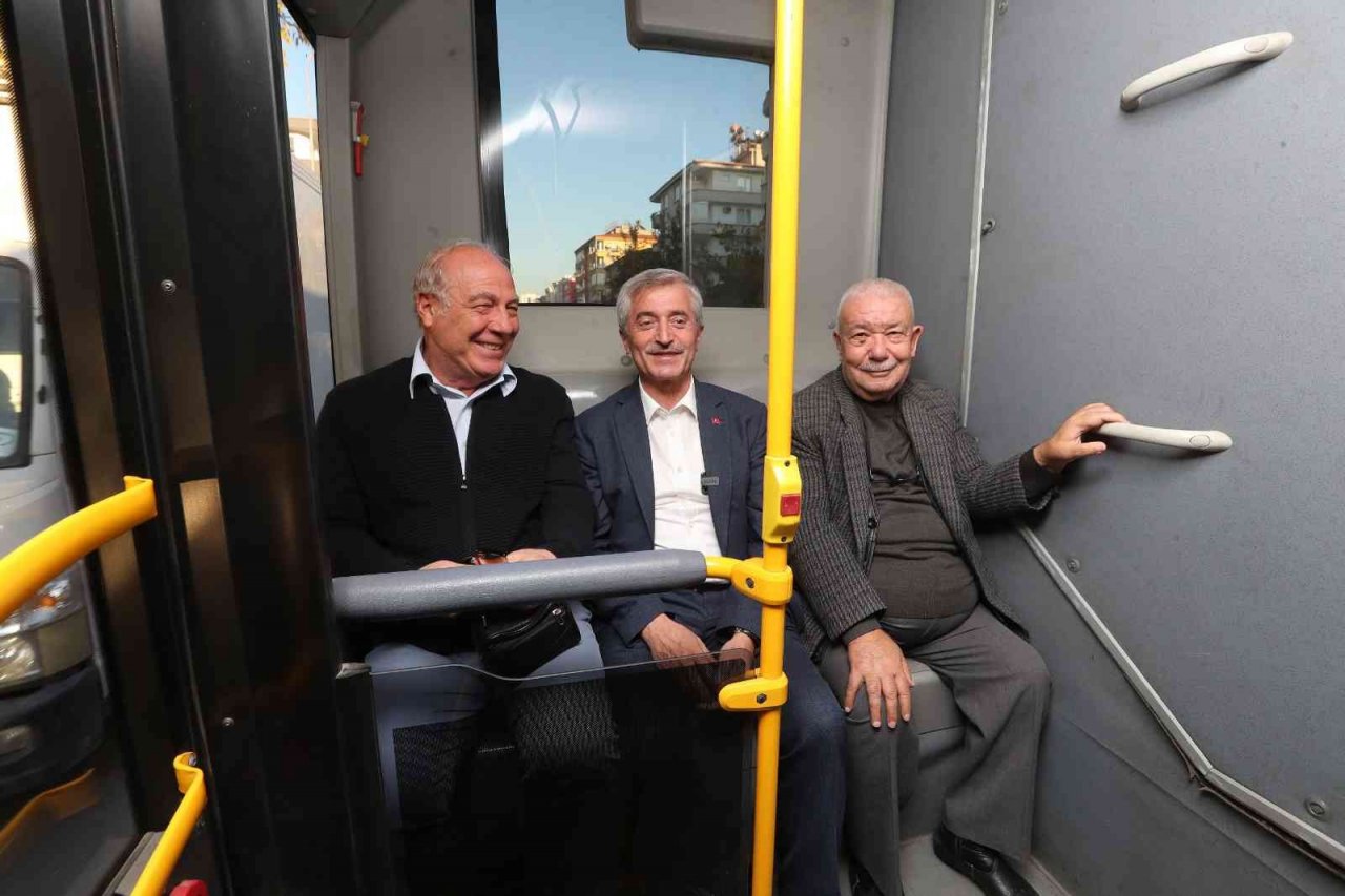 Tahmazoğlu belediye otobüsü ile yolculuk yaptı
