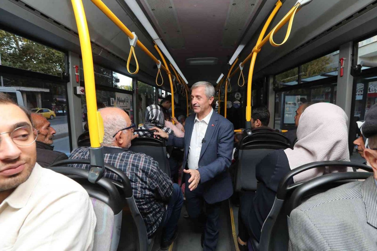 Tahmazoğlu belediye otobüsü ile yolculuk yaptı