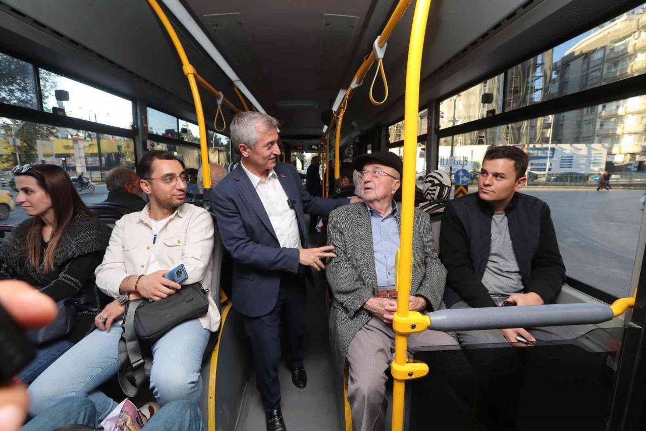 Tahmazoğlu belediye otobüsü ile yolculuk yaptı
