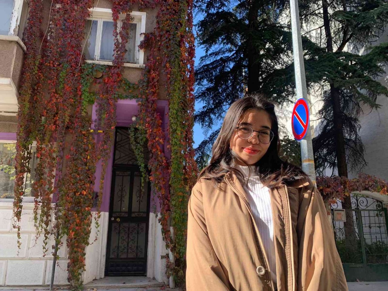 Eskişehirde rengarenk sarmaşıklar adeta duvarları boyuyor