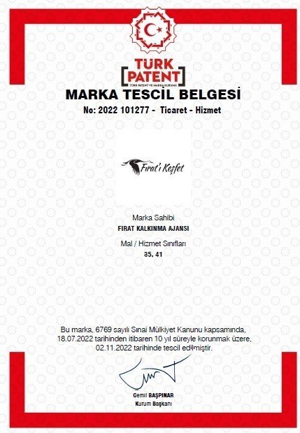 ’Fırat’ı Keşfet’ Projesi tescillendi