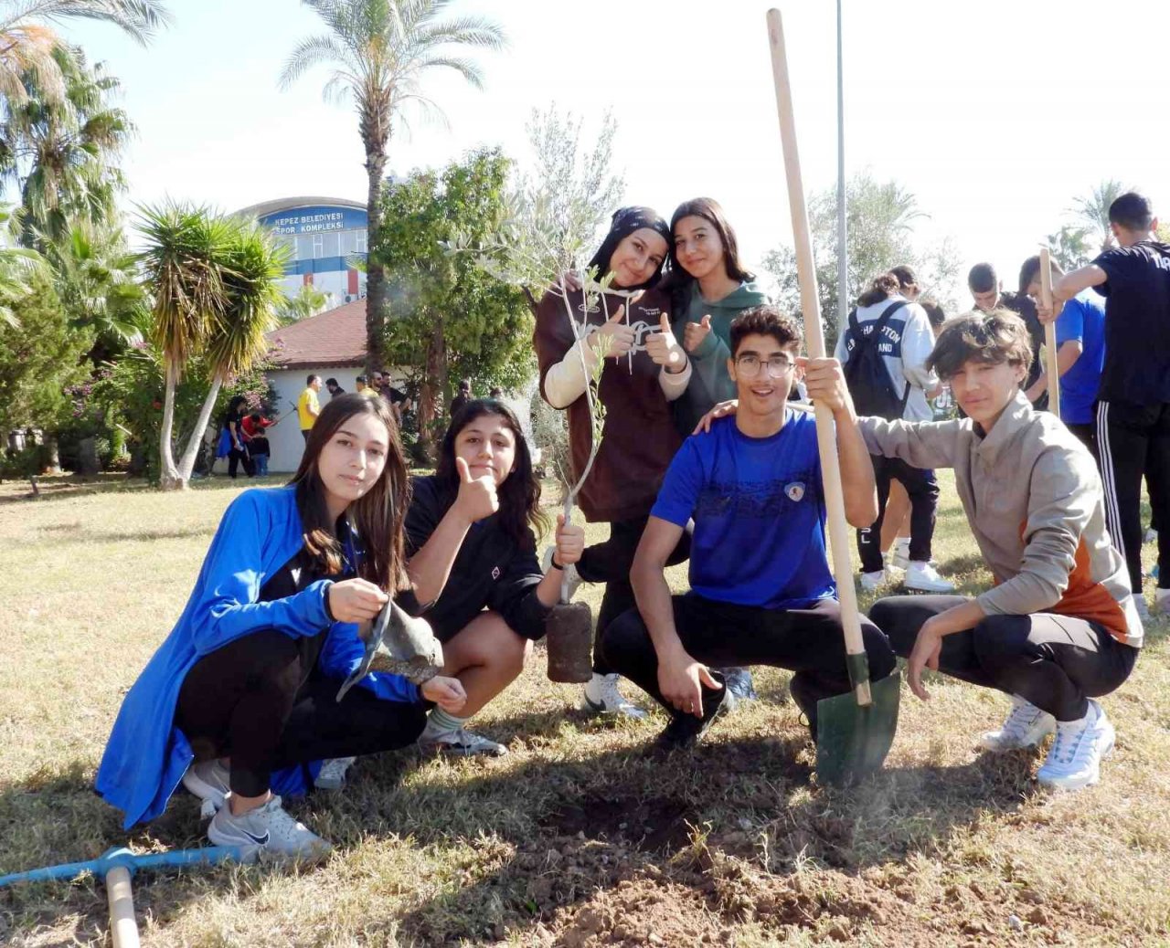 Geleceğin sporcuları zeytin fidanı dikti