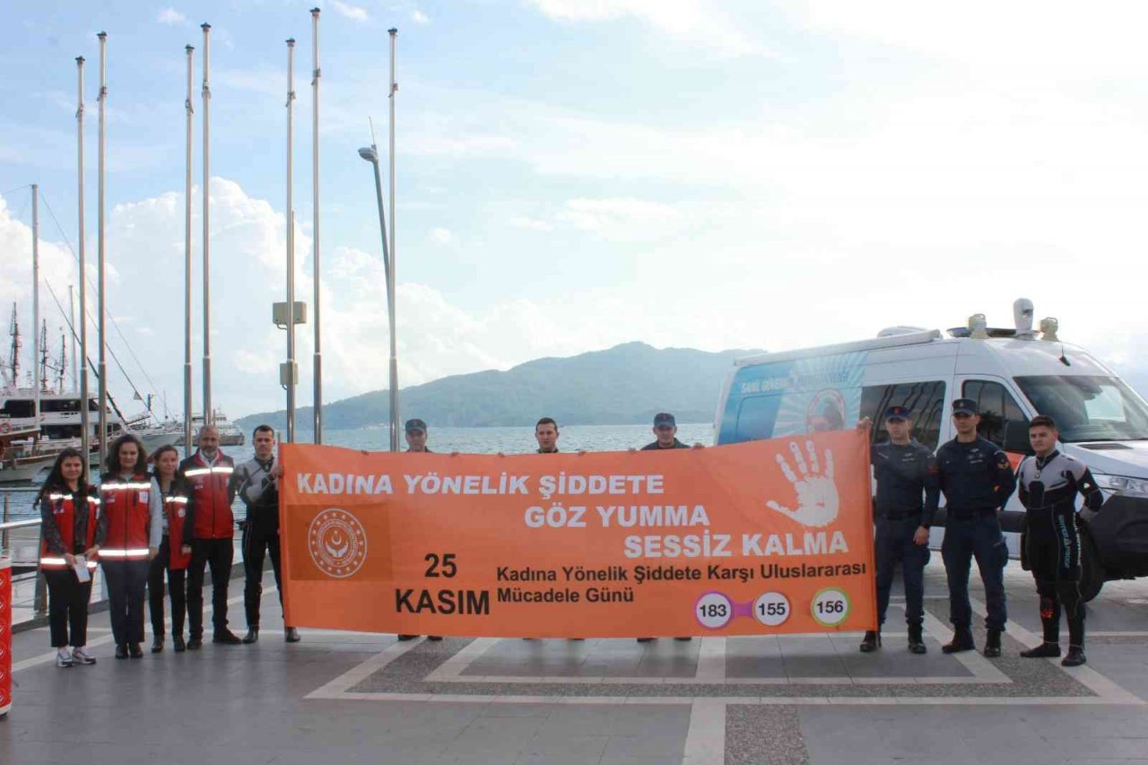 Sahil Güvenlik ekipleri bu kez kadına şiddeti önlemek için daldı