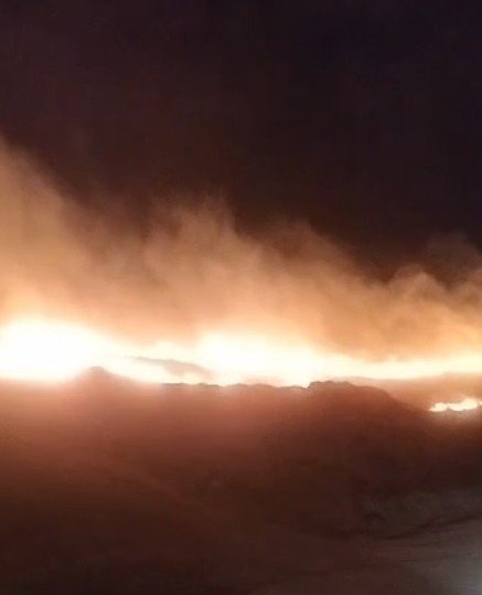 Gökçeada’da otluk alanda yangın çıktı