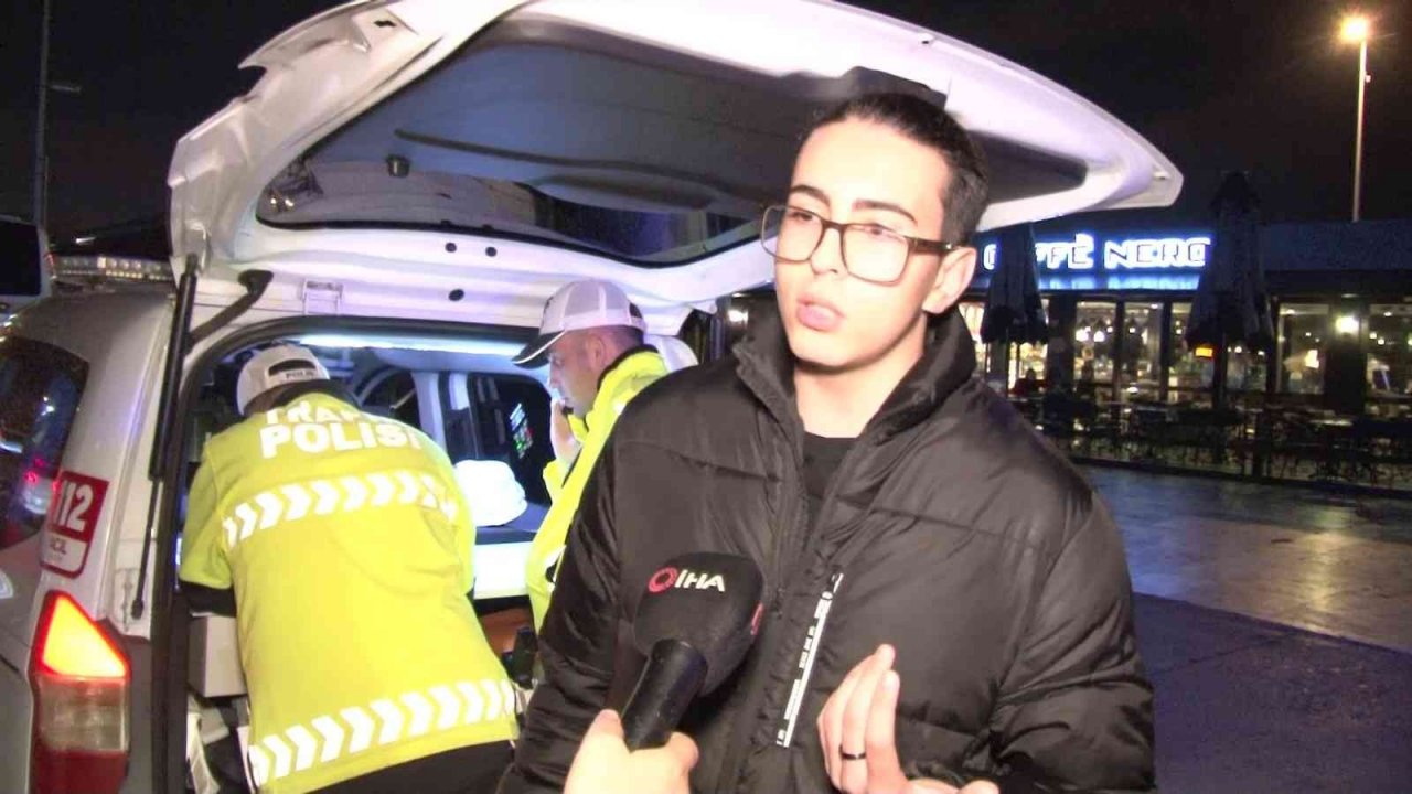 Scooterlu şehre geldi, gelir gelmez ceza yedi