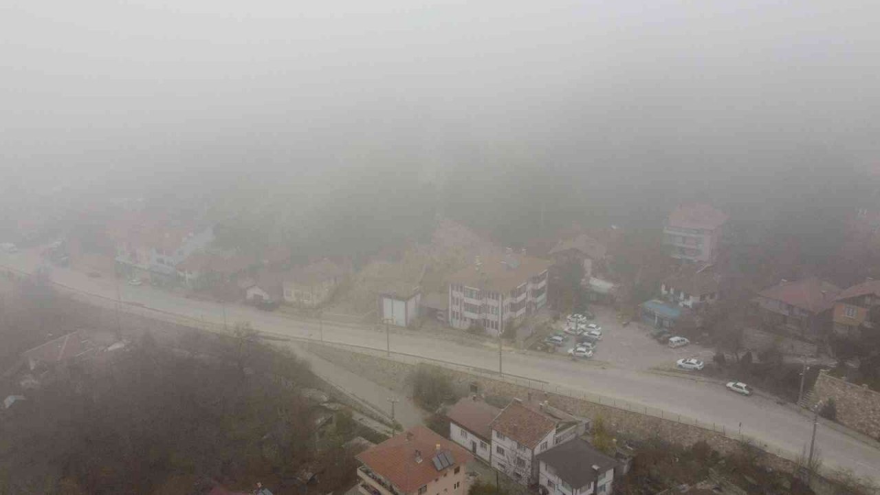 Sisle kaplanan Mudurnu havadan görüntülendi