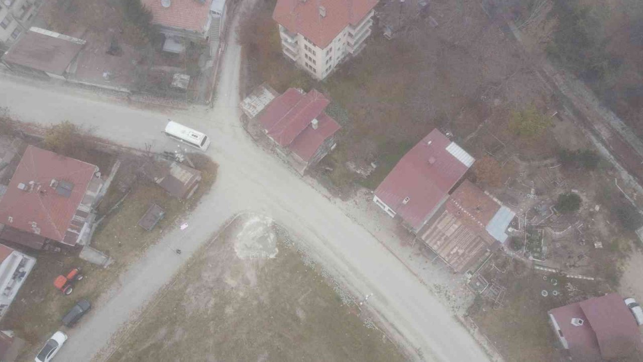 Sisle kaplanan Mudurnu havadan görüntülendi