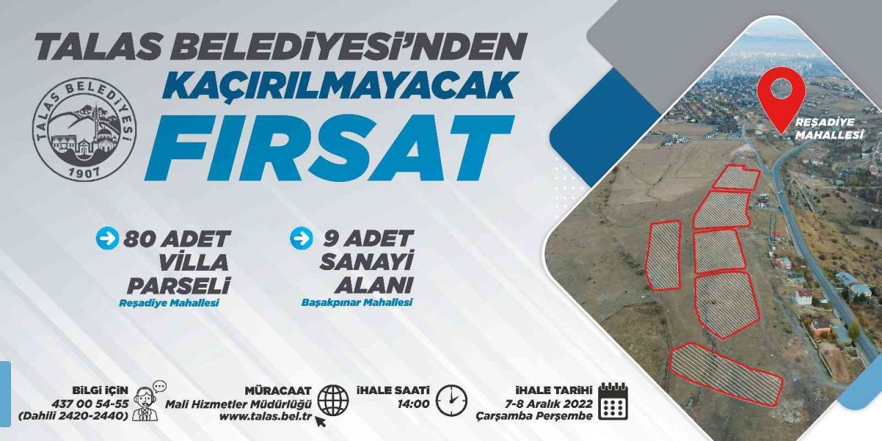 Talas’ta Kaçırılmayacak Yatırım Fırsatı