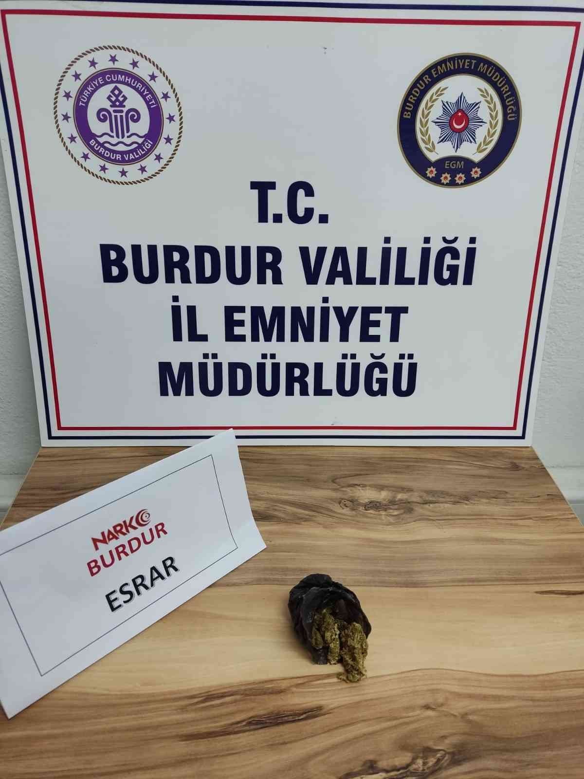 Burdur’da uyuşturucu operasyonuna 1 tutuklama