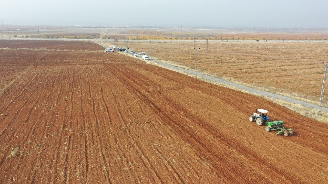 Örnek köye arpa ve buğday tohumu ekildi