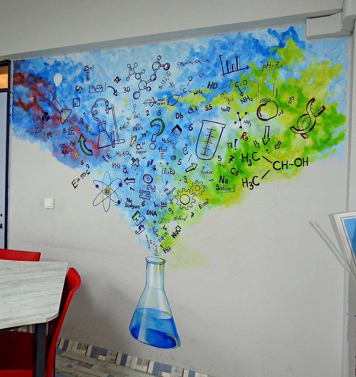 Gökmen öğretmenin imzası kalemle değil boyalarla