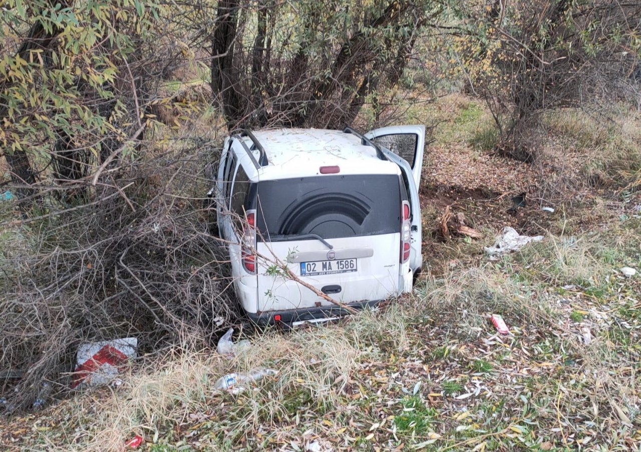 Hafif ticari araç şarampole yuvarlandı