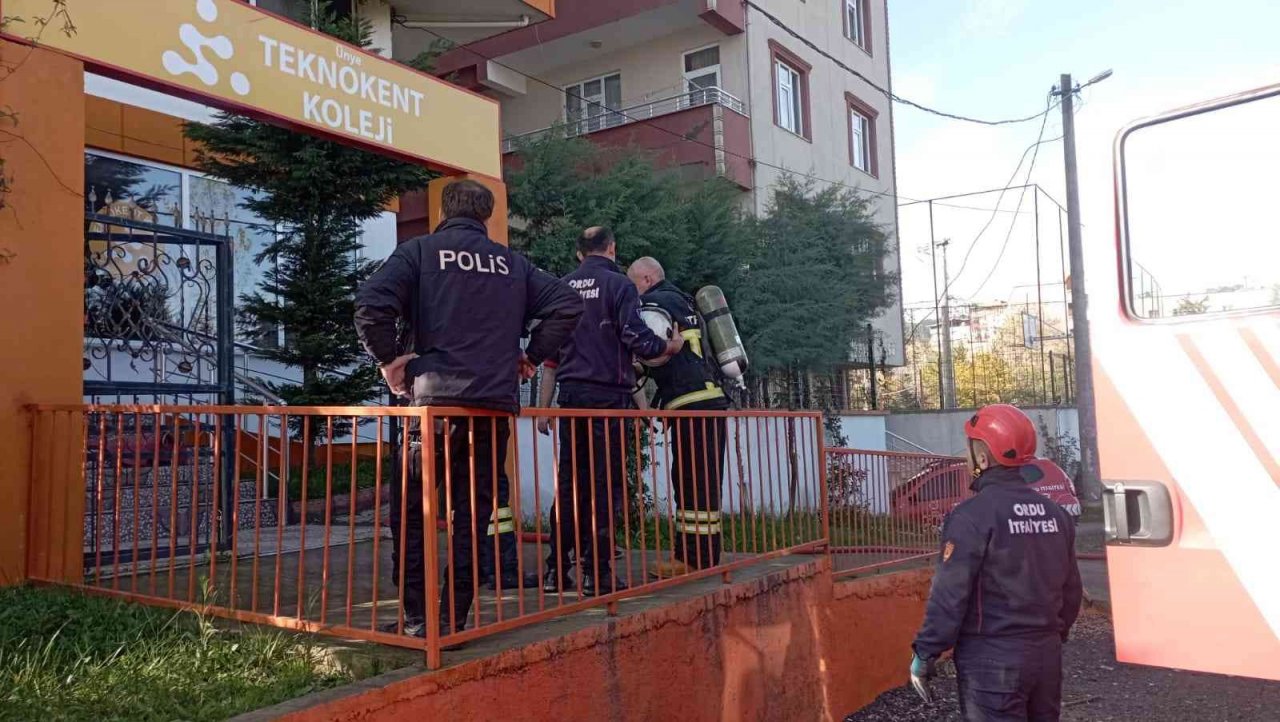 Ordu’da özel okulda çıkan yangın korkuttu: Eğitime bir gün ara verildi