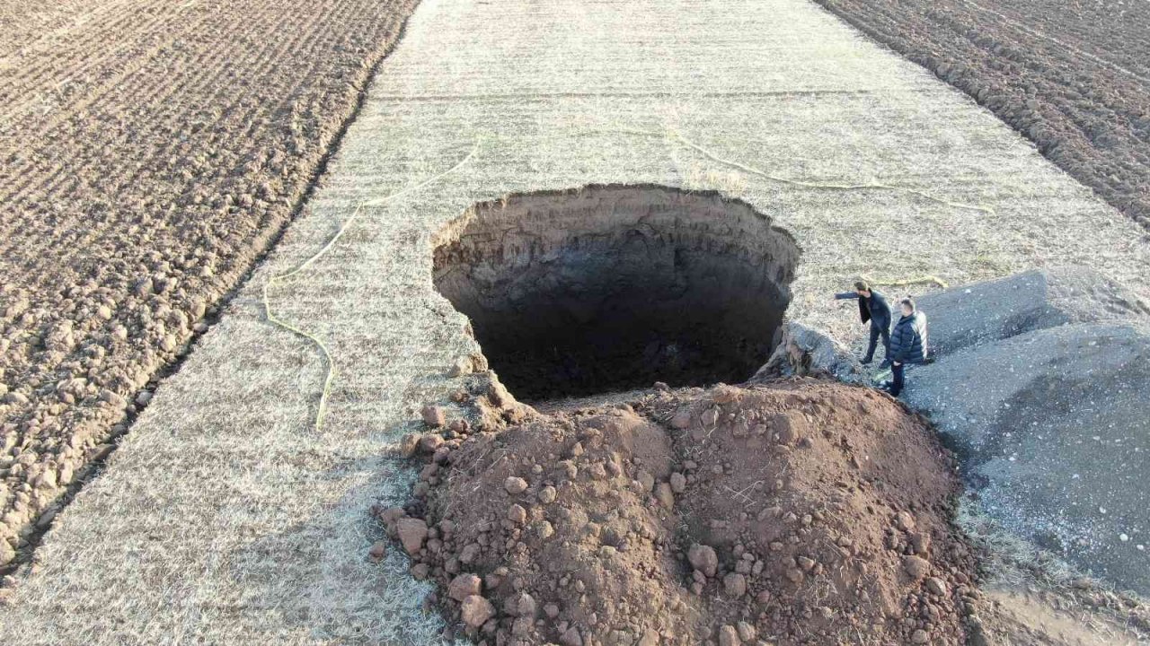 15 metre ile obruğun içerisine düşmekten kurtuldu