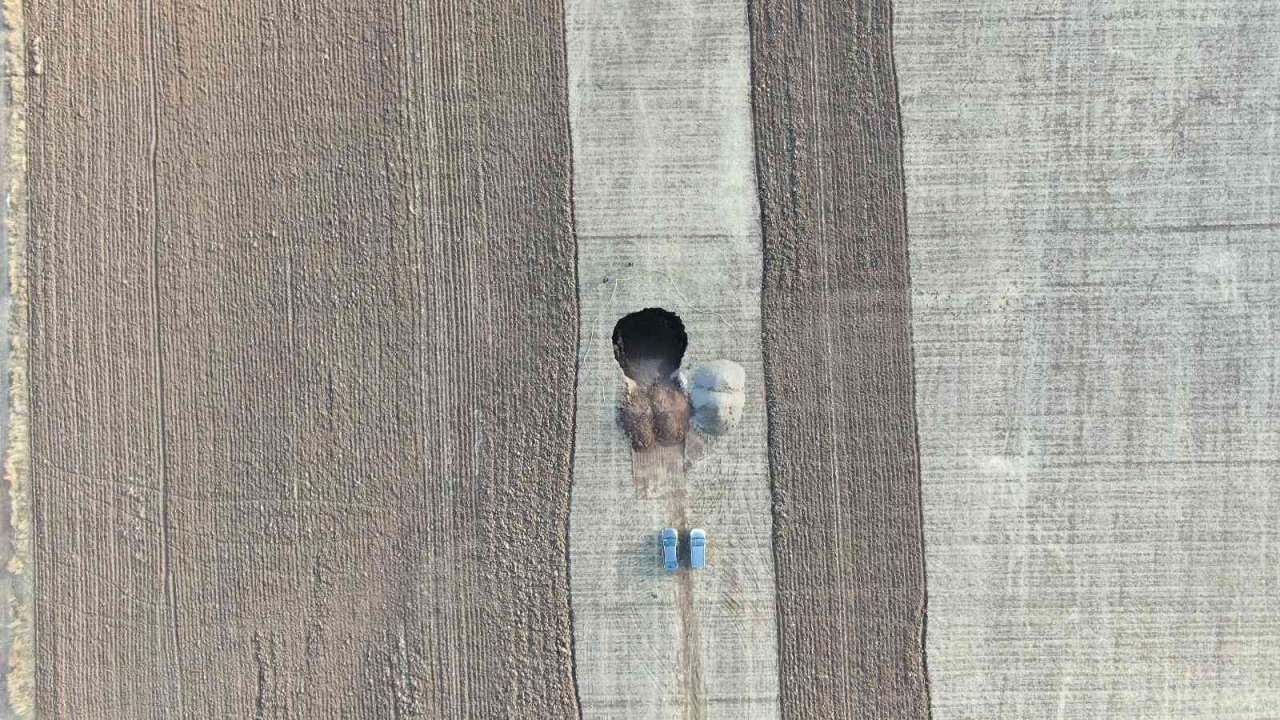 15 metre ile obruğun içerisine düşmekten kurtuldu