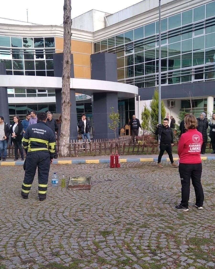 Safranbolu Belediyesi itfaiyesinden tatbikat