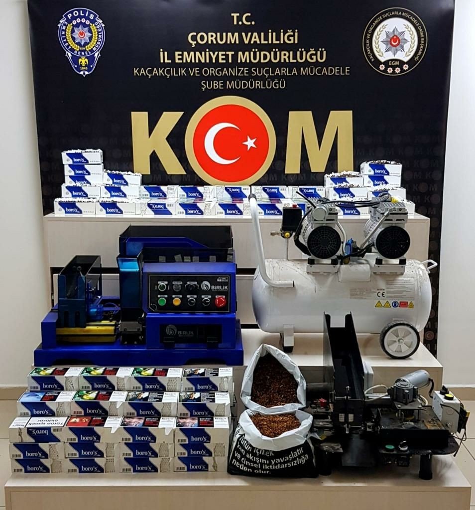Çorum polisinden kaçak sigara operasyonu