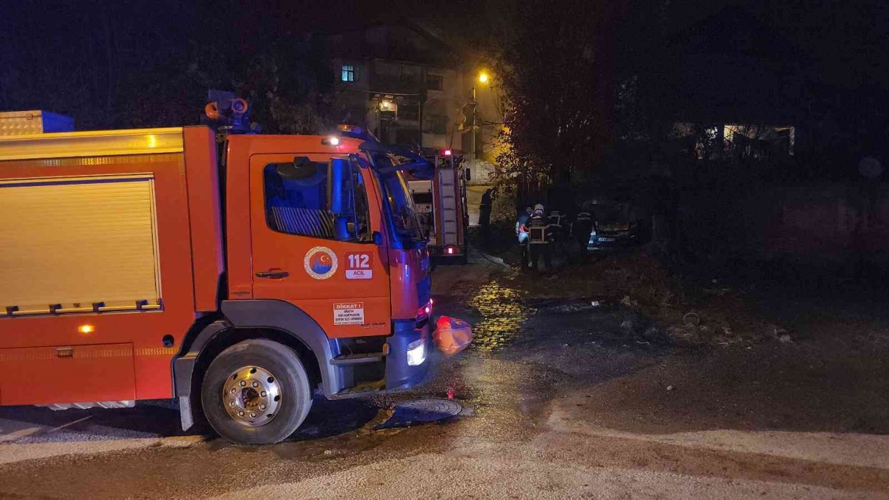 Park halindeki otomobil alevlere teslim oldu