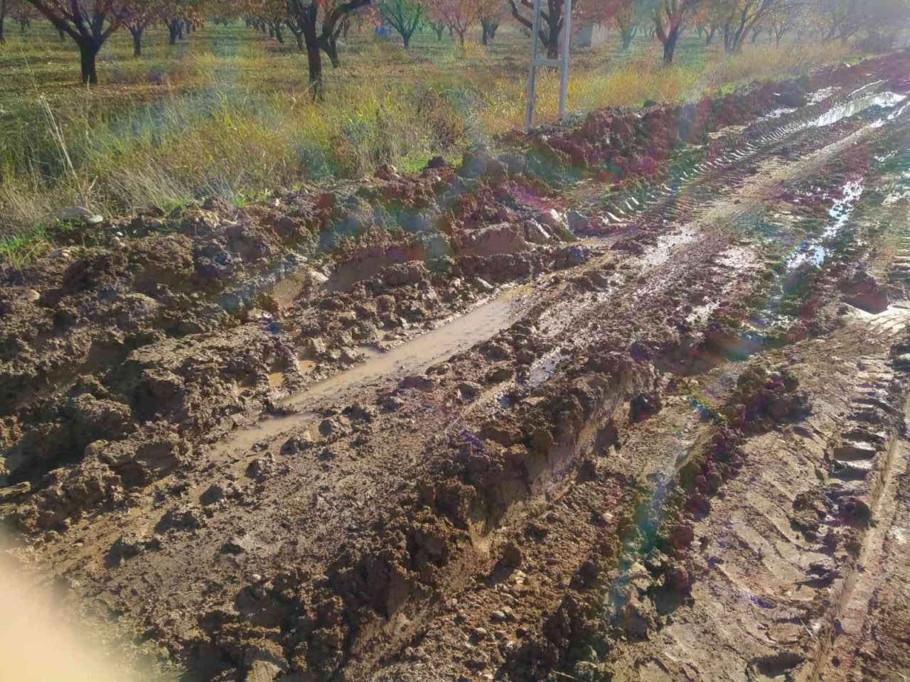 Çamura batan kamyonu kurtarmaya giden vinçte çamura battı