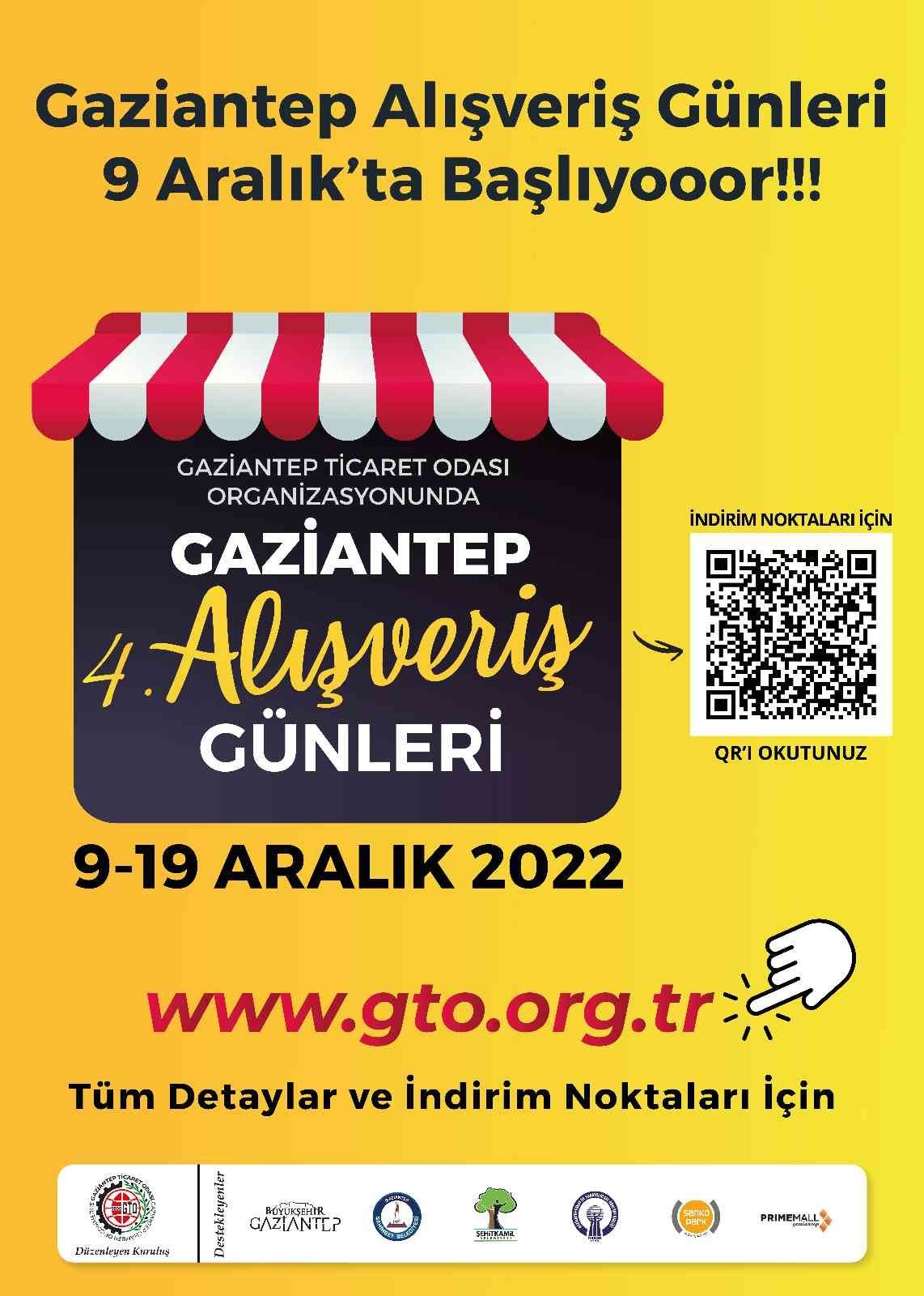 Geleneksel Gaziantep Alışveriş Günleri 9 Aralık’ta başlıyor.