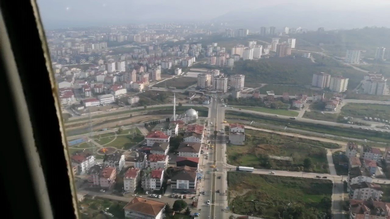 Ordu’da helikopter ile trafik denetimi