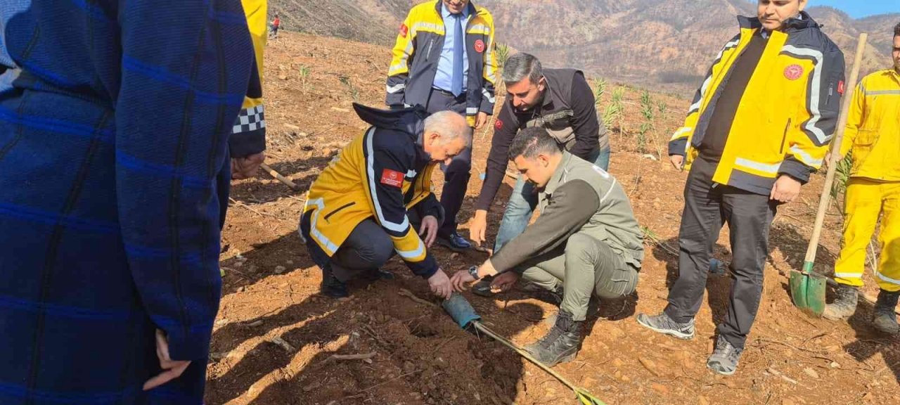 Marmaris’te sağlık çalışanları bin 120 fidanı toprakla buluşturdu