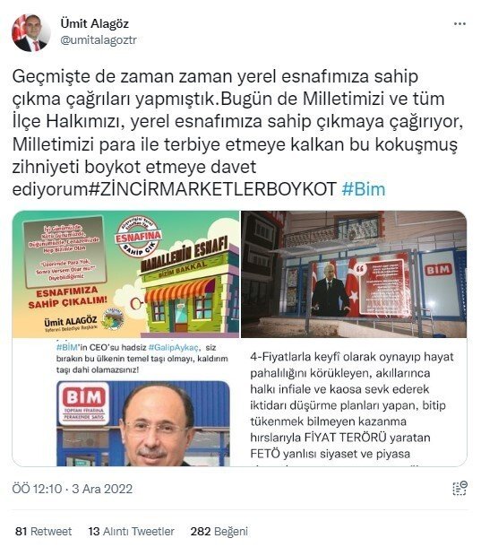 Tefenni Belediyesinden BİM CEO’suna bilboardlı tepki