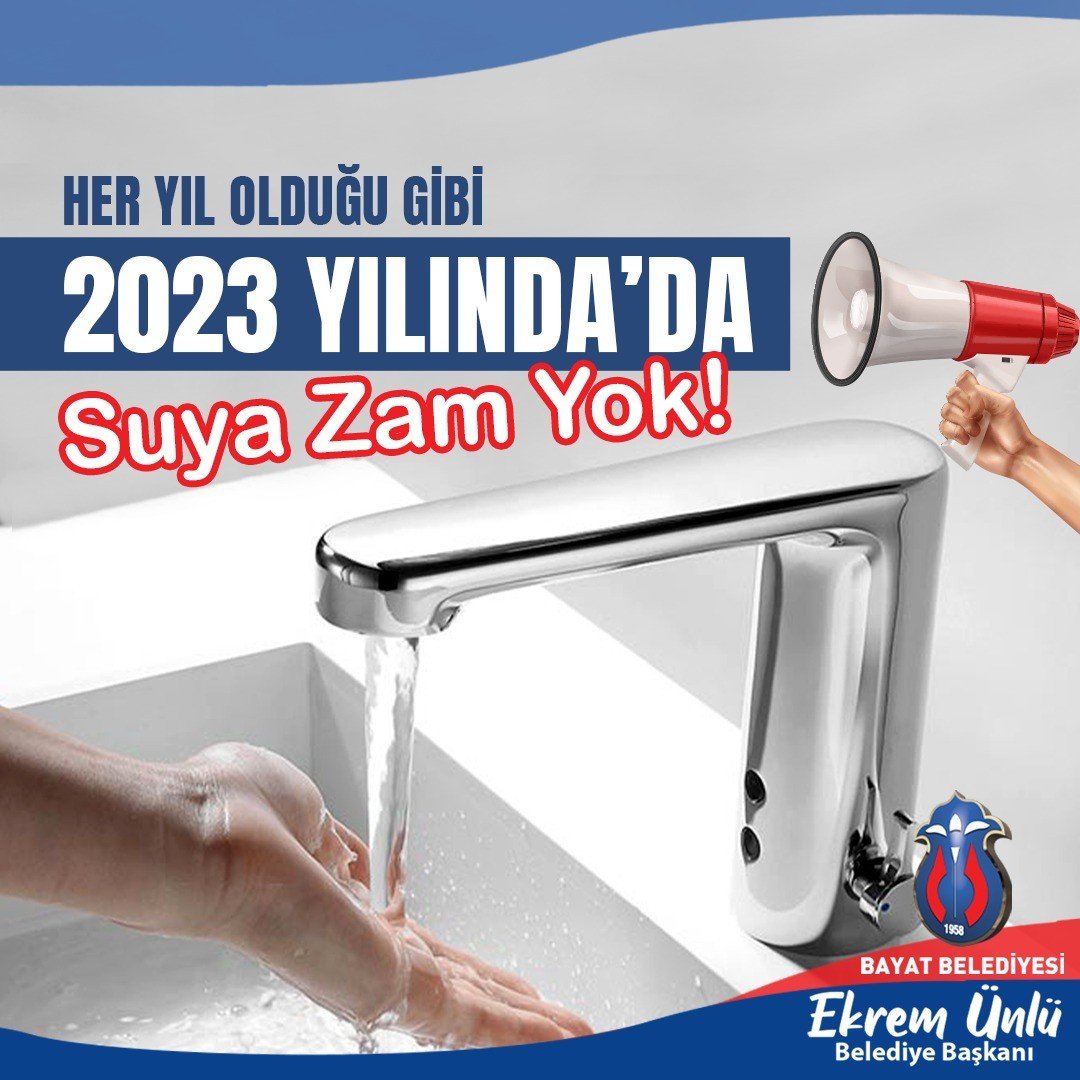 Bayat Belediyesi bu yıl da suya zam yapmadı