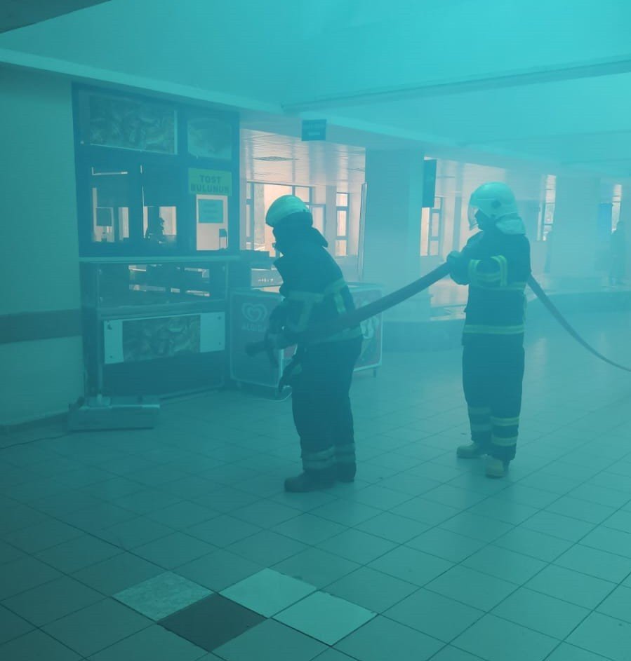 Diyarbakır itfaiyesinden yangın tatbikatı