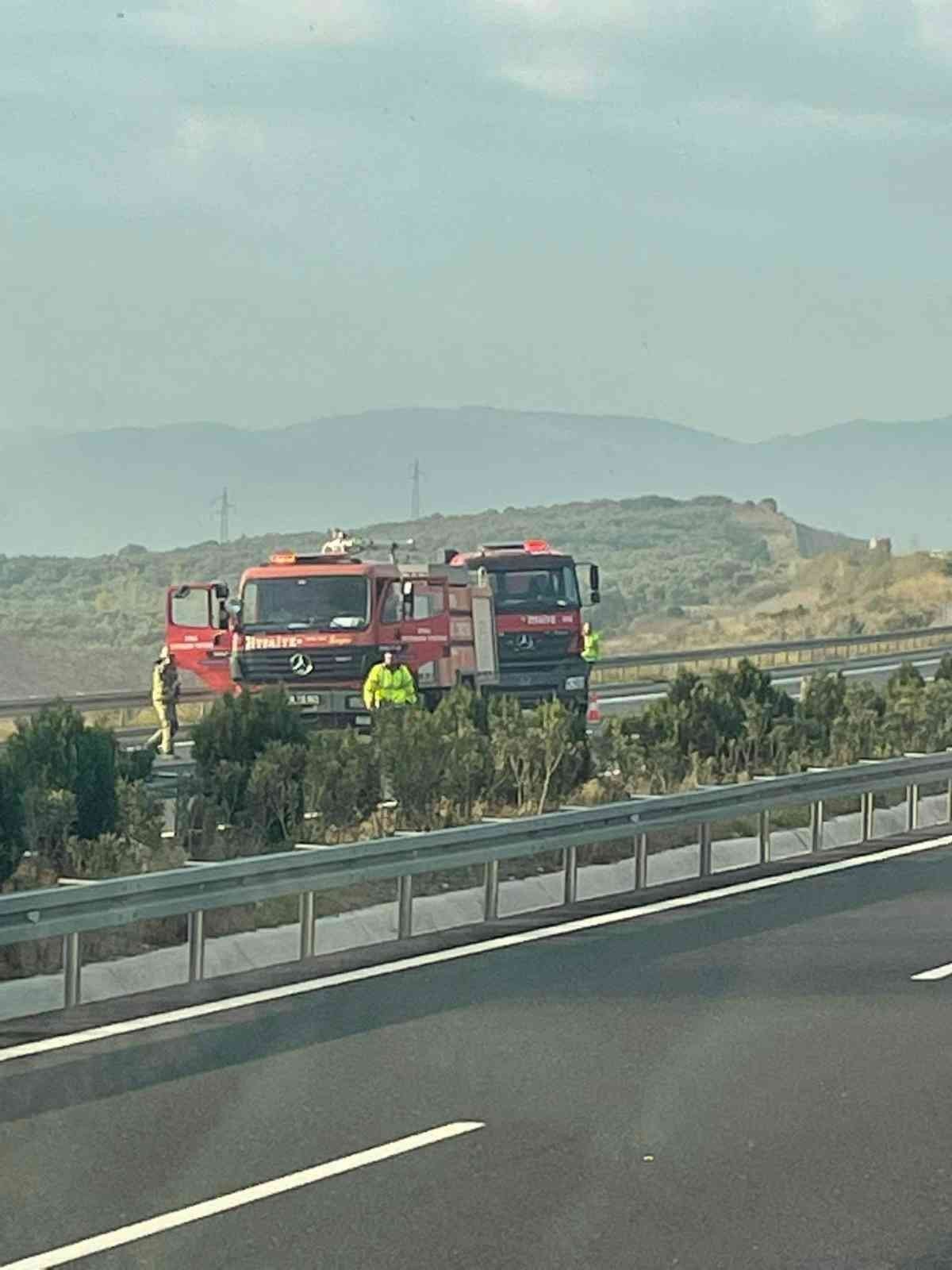 Otobanda hareketli saatler...Alev alev yandı