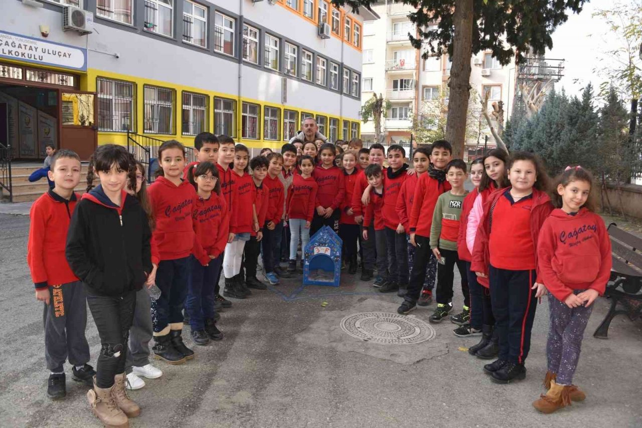 Atık malzemelerden kedi evleri yaptılar