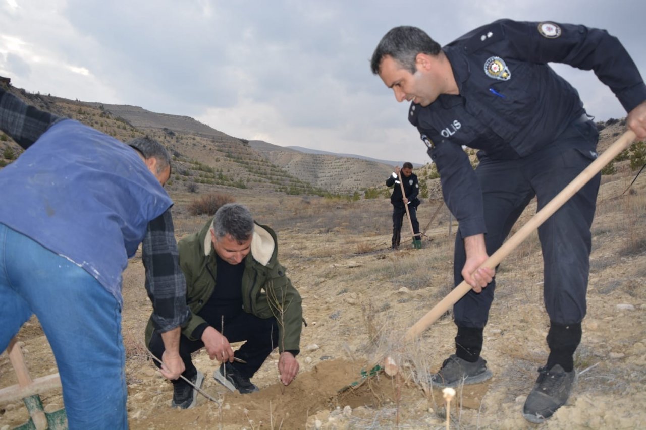 Malatya’da fidanlar, şehit polisin anısına toprakla buluşturuldu