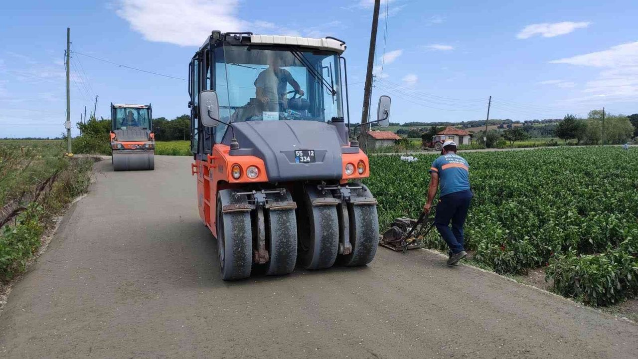 Bafra’da beton yol seferberliği