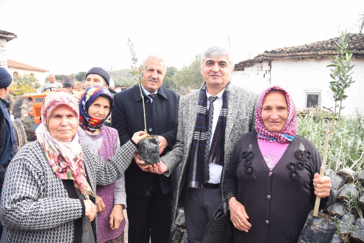 Tarım arazisi yanan üreticilere fidan desteği