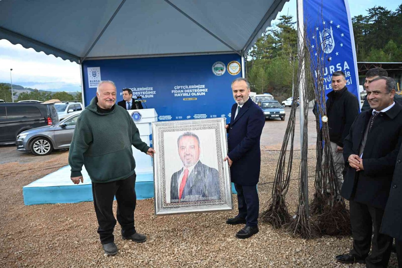 Bursa’da kırsaldaki çiftçilere 20 bin fidan dağıtıldı