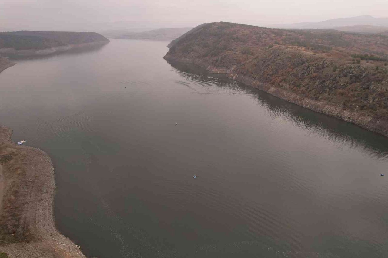 Ankara barajlarının doluluk oranı havadan görüntülendi