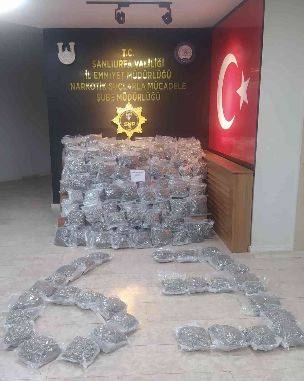 Şanlıurfa’da 109 kilo uyuşturucu ele geçirildi