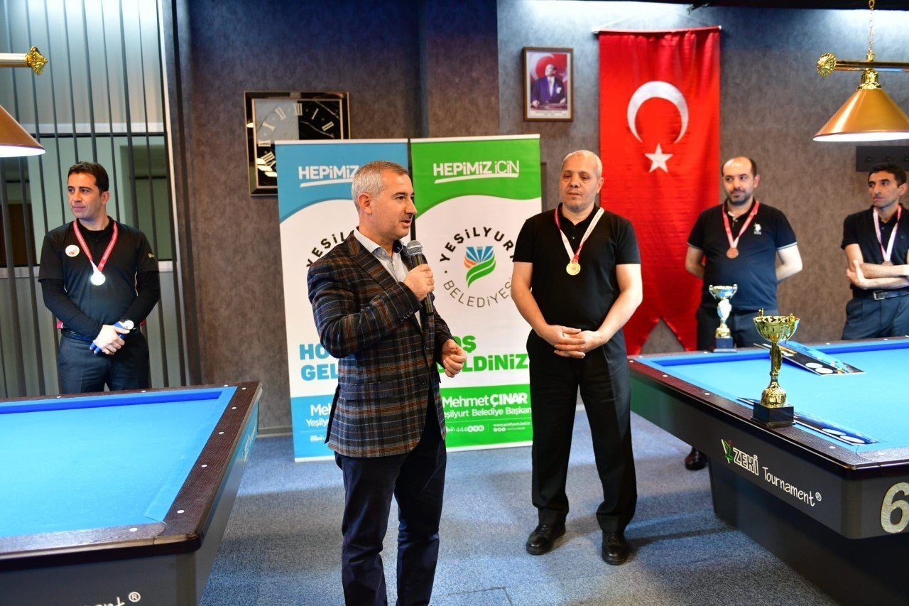 Yeşilyurt’ta Bilardo Turnuvası çekişmeli geçti