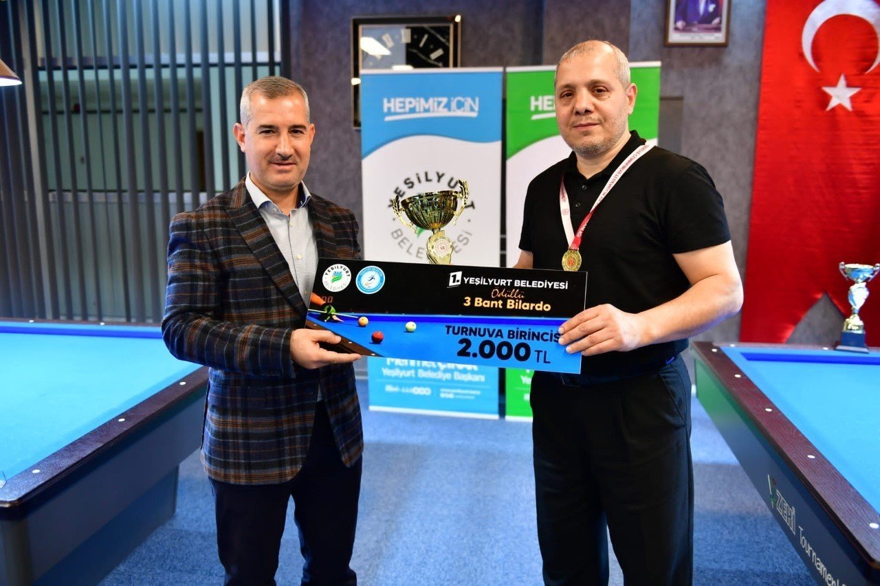 Yeşilyurt’ta Bilardo Turnuvası çekişmeli geçti