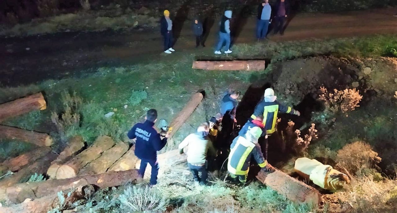 Devrilen tomruk yüklü kamyonun sürücüsü öldü