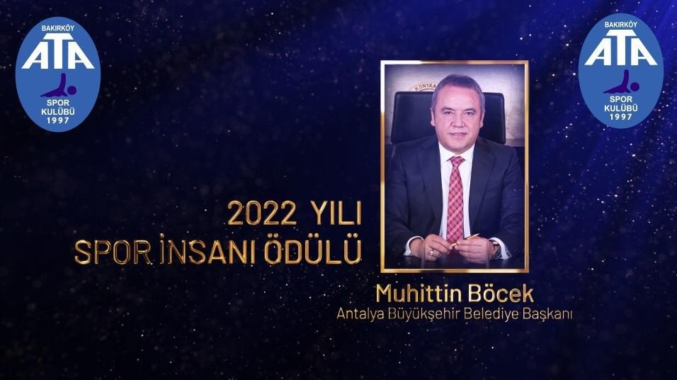 Başkan Böcek, 2022 Yılı Spor İnsanı Ödülü’ne layık görüldü