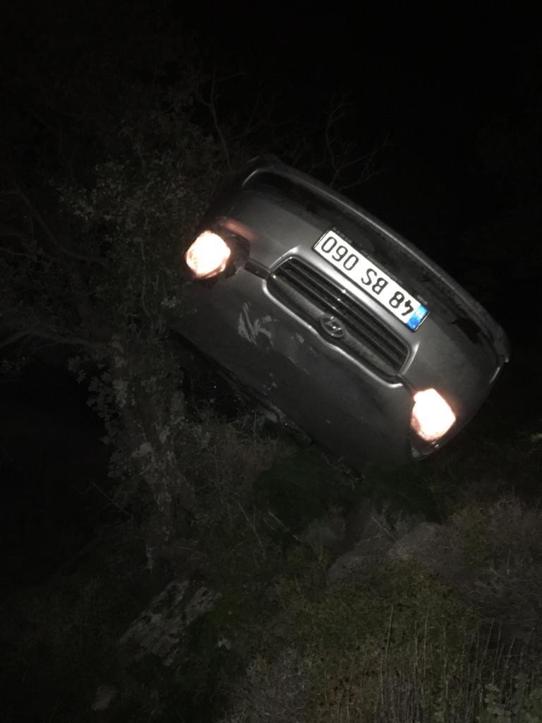 Otomobil şarampole düştü